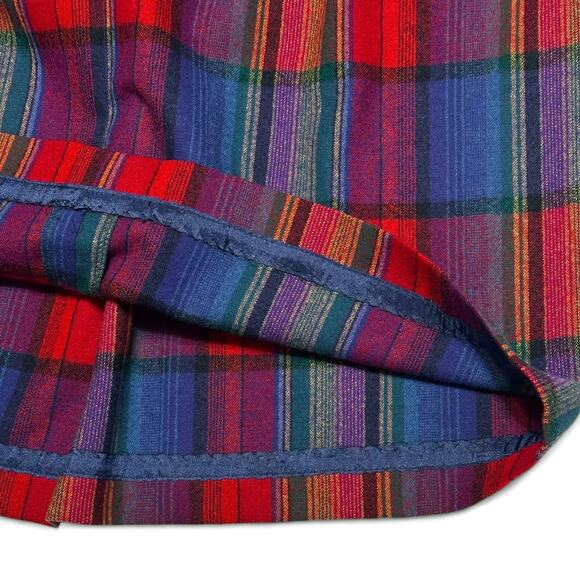 Vintage 70s Pendleton Wool Plaid Shirt Skirt 2pc Set Cottagecore Fall Outfit S-M - Picture 14 of 15